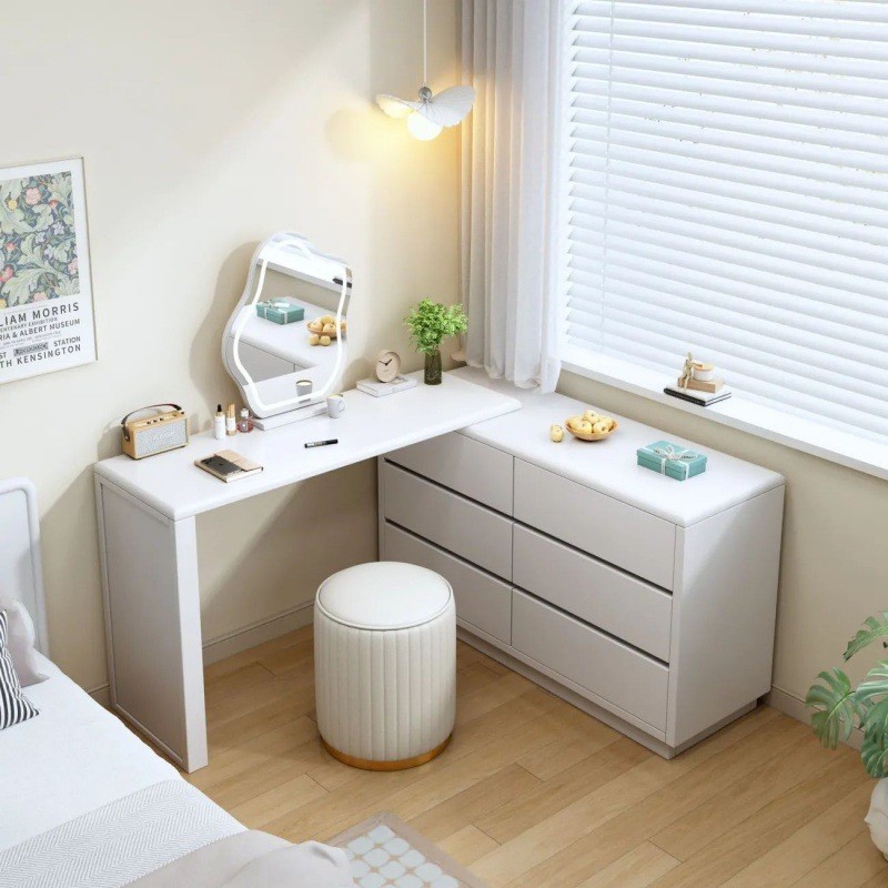 2025新款原木梳妆台卧室化妆桌客厅梳妆桌斗柜梳妆台一体化妆台