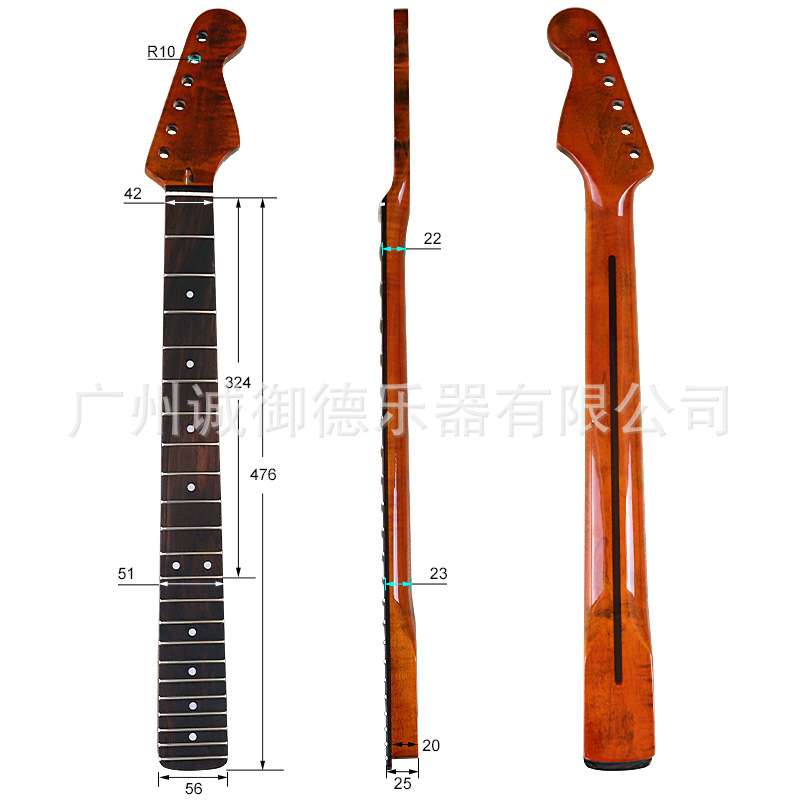 ST6弦22品琴颈TL半成品电吉他琴颈玫瑰木琴颈枫木改装DIY乐器配件