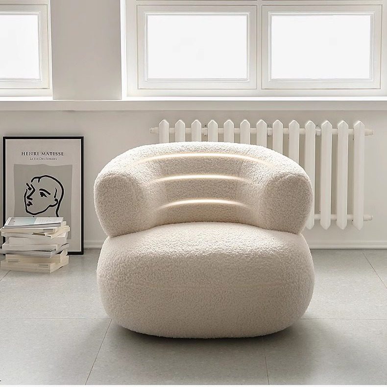 北欧设计师单人椅休闲简约羊羔毛意式极简后现代样板房沙发椅,电子元器件市场,电线扎带/束线带,淘宝优惠券,粉丝福利购,淘宝优惠卷