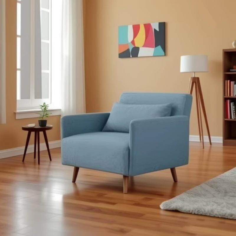 现代简约折叠沙发布艺可折叠客厅沙发床小户型轻奢棉麻小沙发