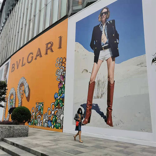 5米6米不拼接UV喷绘工厂商场围挡广告 超宽550灯布喷绘UV软膜灯箱