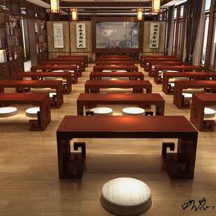 桌国学桌长条新中式仿古实木双人幼儿园学堂私塾桌子