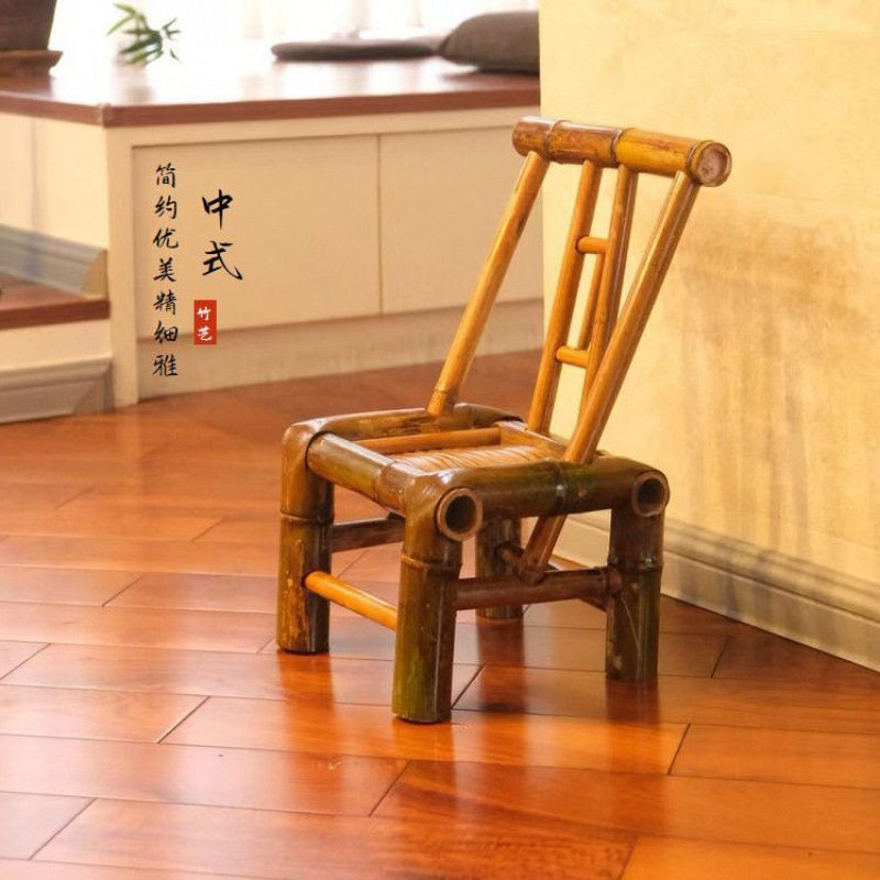 Y竹椅子老式纯手工靠背椅竹编户外家用复古桌椅休闲竹家具餐桌椅L