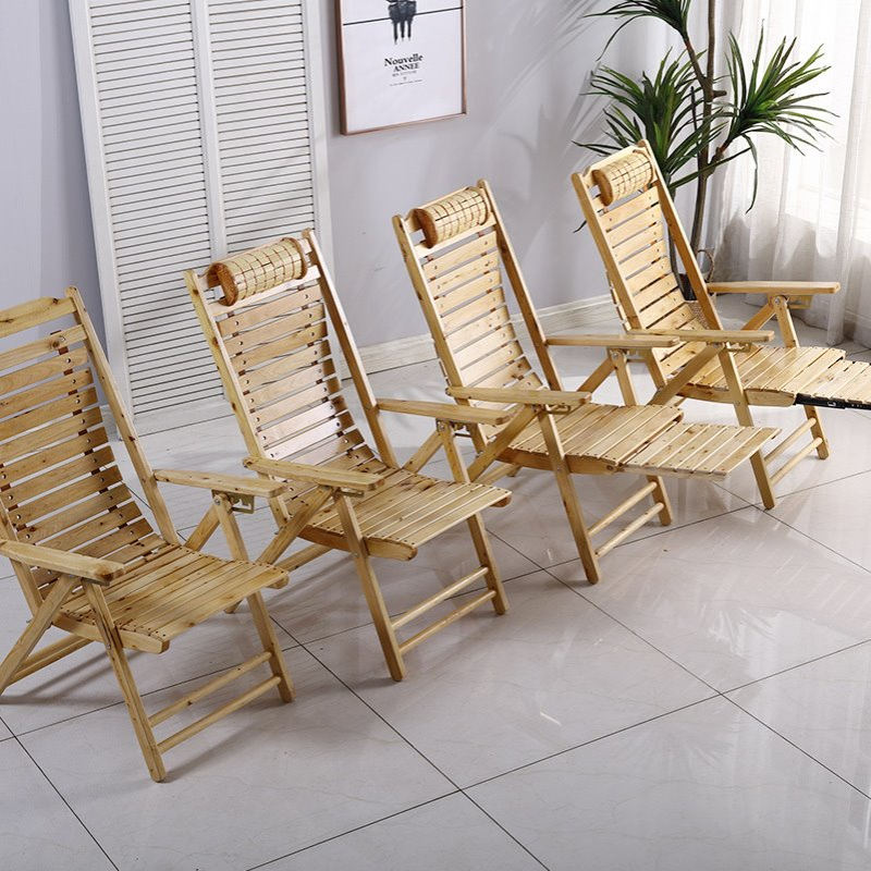 夏天躺椅实木折叠椅休闲户外午睡午休椅柏木靠背椅成人收折沙滩椅