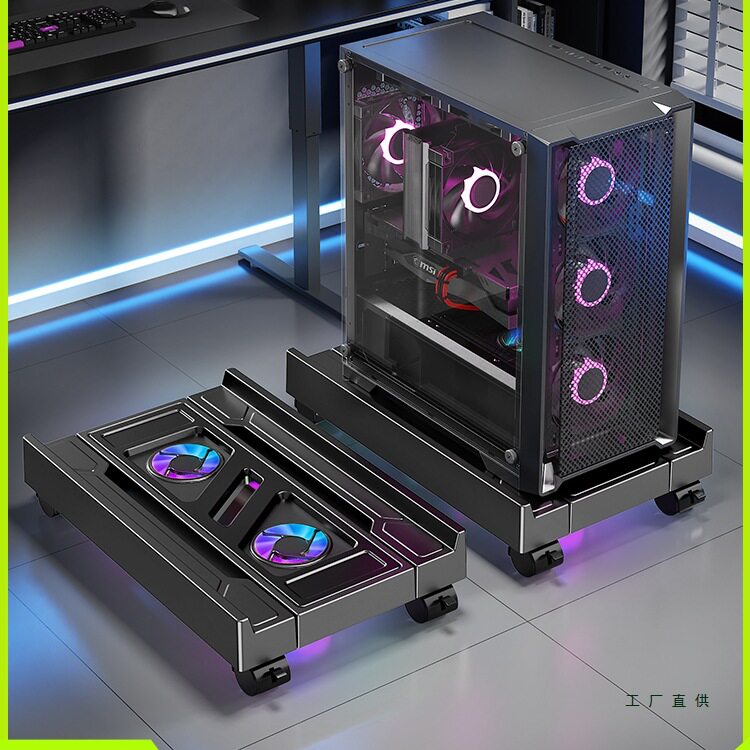 台式电脑主机托架移动机箱支架底座托盘办公室桌下散热置物架