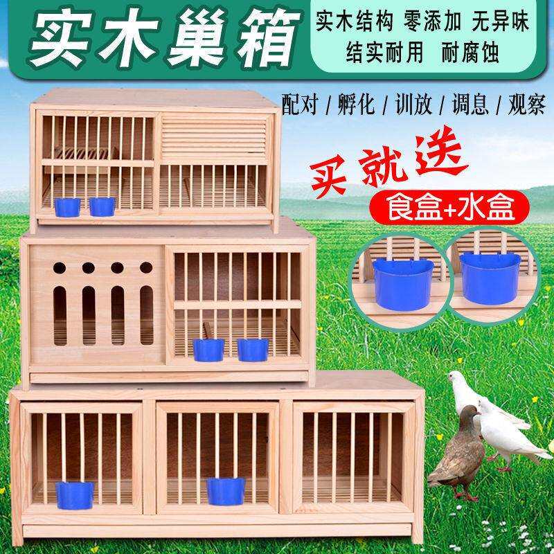 信鸽配对笼赛鸽配对巢箱实木繁殖笼松木鸽子笼子包邮结实耐用防腐