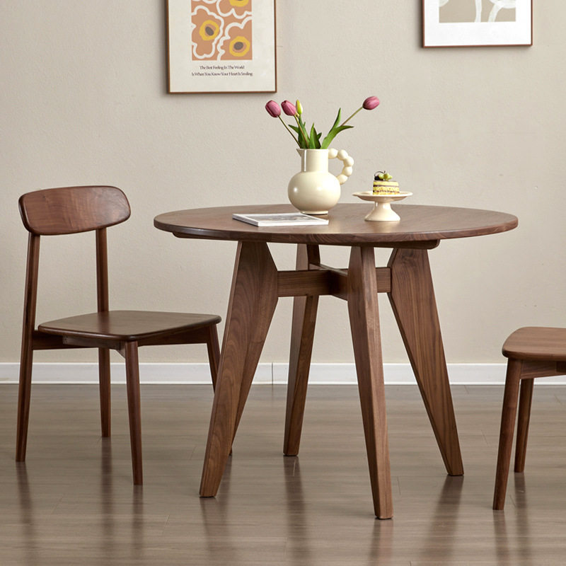 北美黑胡桃木实木圆形餐桌现代简约樱桃木原木多功能吃饭圆形餐桌,电子元器件市场,电线扎带/束线带,淘宝优惠券,粉丝福利购,淘宝优惠卷