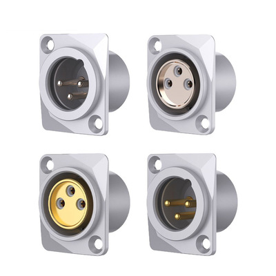 Monosaudio SM3/SF3 纯紫铜镀金镀铑三芯卡侬公头母座 XLR母座