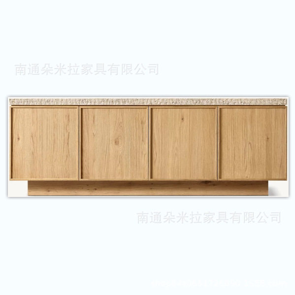 RH美式实木高端豪华餐边柜餐厅餐具柜储物柜桌面大理石设计
