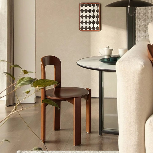 北欧实木餐椅设计师小户型家用Rey椅网红中古简约靠背书桌椅子