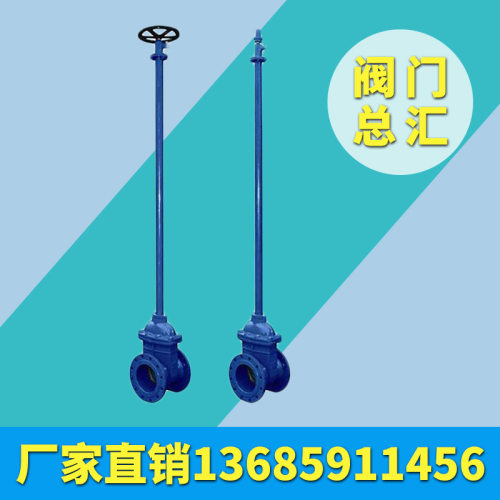 法兰球墨铸铁加长杆软密封闸阀Z45X-10/16 DN100 200 300福兴良工
