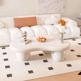 批圆墩墩现代简约云朵茶几家用客厅小户型桌子2025年新款奶油风边