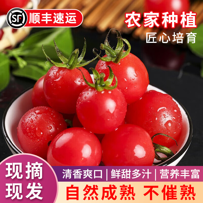 圣女果小番茄自然熟新鲜水果当季整箱爆汁西红柿生吃现摘现卖-封面
