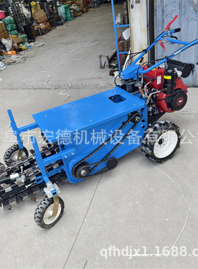 小型管道链条式开沟机 地埋线开槽机 手扶柴油埋管挖沟机