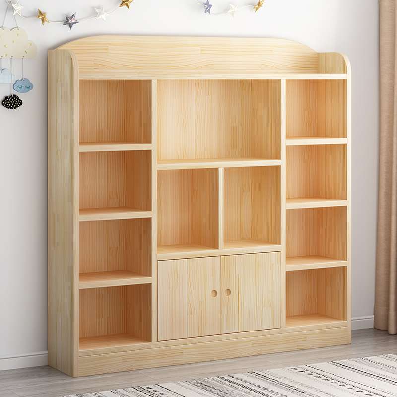 9C实木儿童书架落地置物架矮柜学生书柜家用客厅简易收纳储物格子