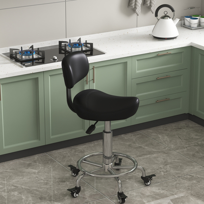 升级款厨房马鞍椅靠背升降转椅滑轮炒菜椅理发师凳子做饭收银用椅