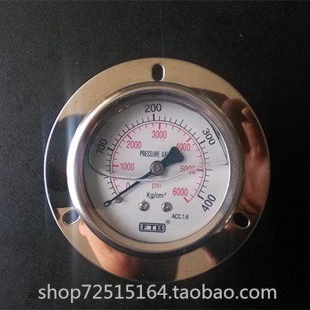 EPS泡沫成型机耐震压力表FTB充油液压表0-400kg螺纹1/4PT轴向带边