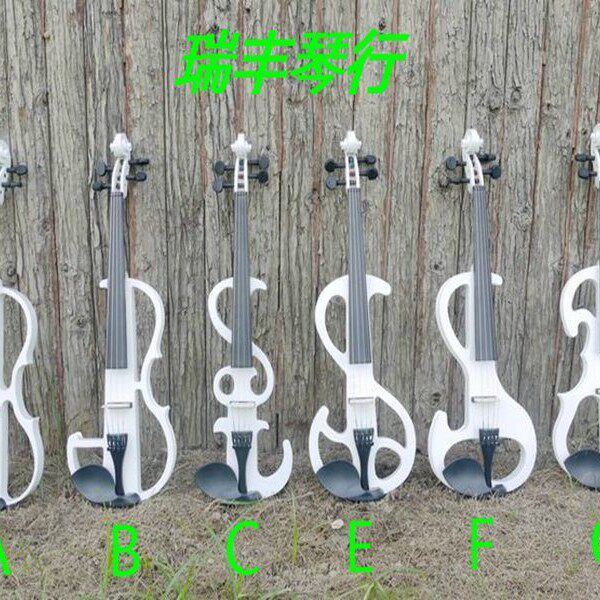 电子小提琴白色电声演奏木质电子静音小提琴舞台表演乐器4/4