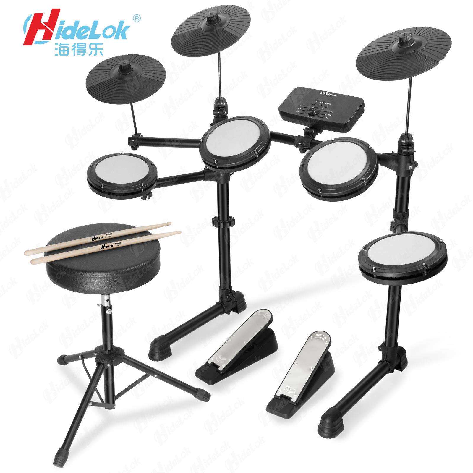 五鼓三镲便携式成人儿童通用电子鼓套装配鼓凳