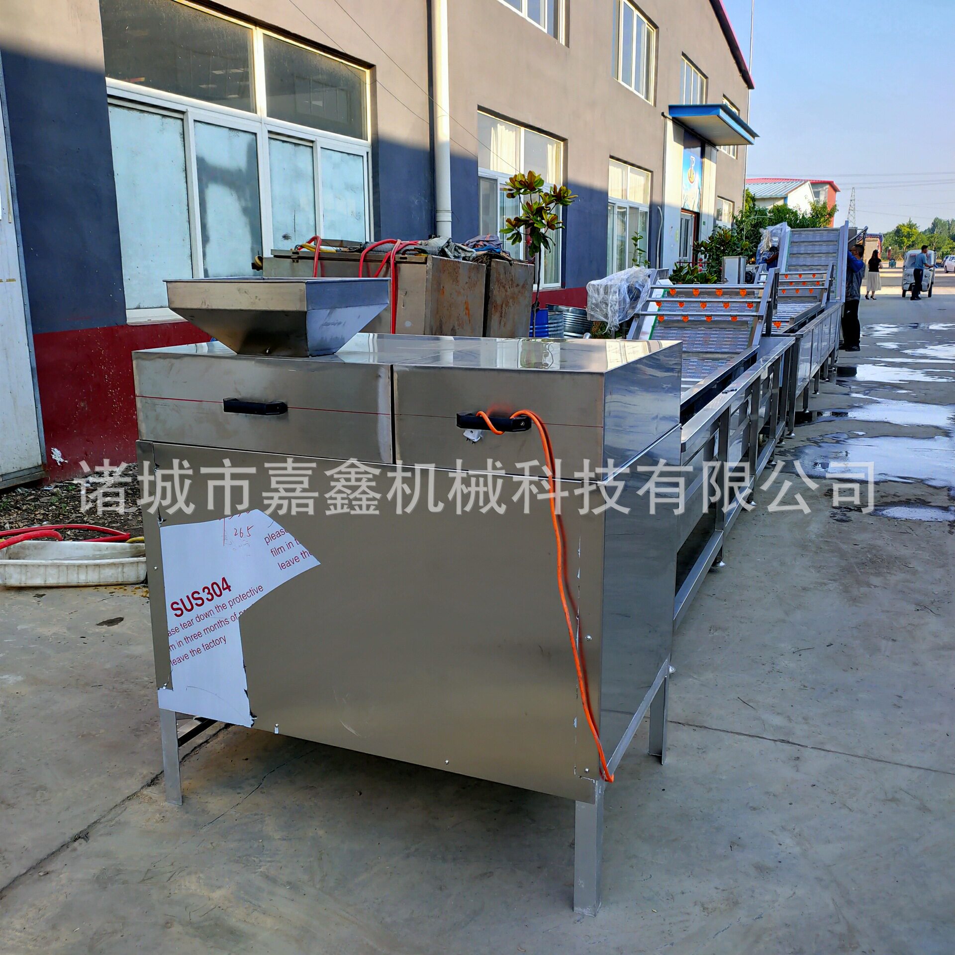 诸城果蔬气泡清洗机 叶类蔬菜清洗线 多功能高压喷淋去农残洗菜机