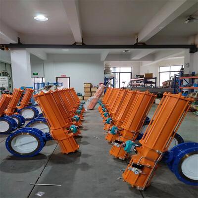 D643H-25PDN1000带手动气动三偏心法兰蝶阀、不锈钢硬密封金属蝶