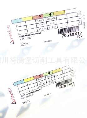 森拉天时刀片/CERATIZIT数控刀片：VCGT160404FN-27H10T