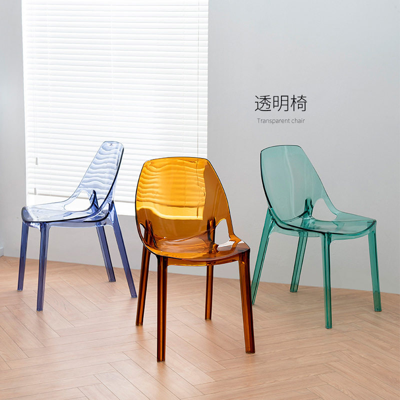 压克力网红椅子塑料透明凳子水晶凳魔鬼幽灵椅北欧餐椅创意化妆椅
