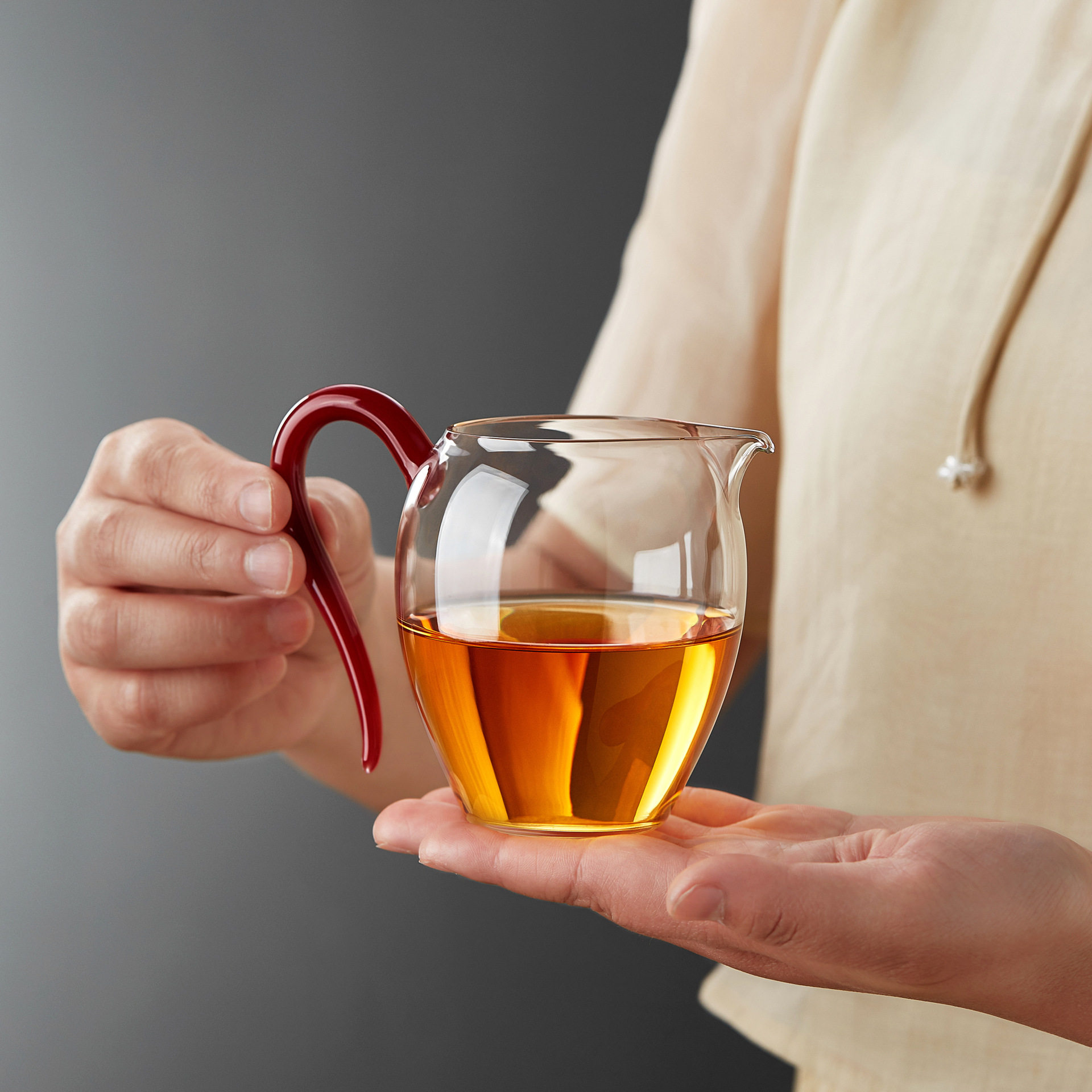 新羽手工红汝茶海公道杯煮茶玻璃高硼硅茶具分茶器