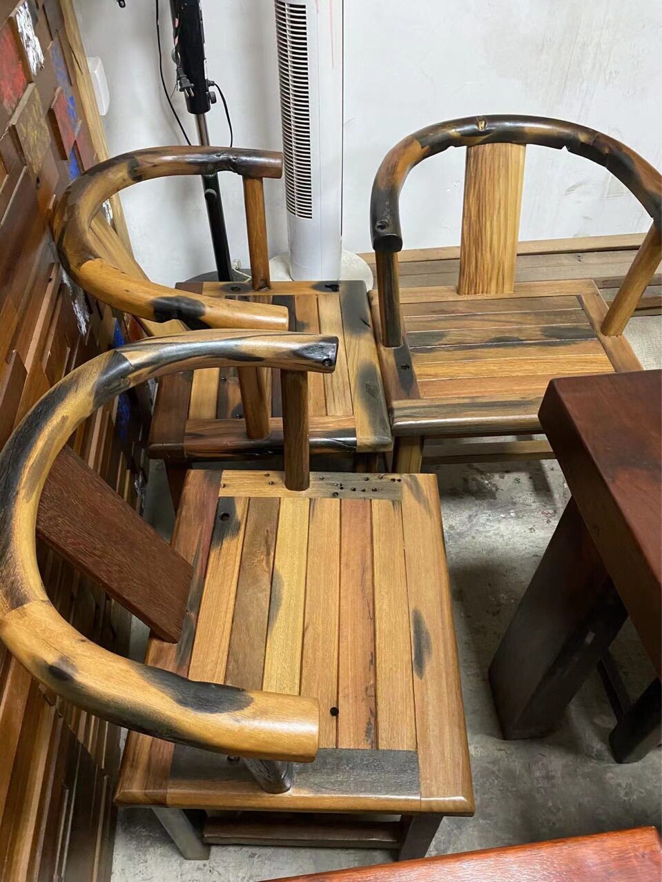 老船木茶桌椅组合船木圈椅沉船木椅子厂家批发全实木家具新中式椅