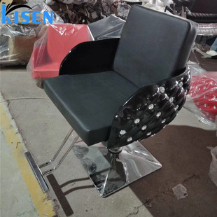 2021新款 玻璃钢钻石油头理发椅带脚踏刮胡美发店发廊不锈钢剪发椅