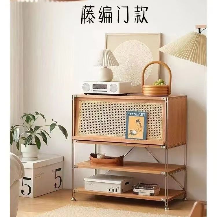 实木中古杂志柜书架北欧简约客厅置物架展示柜卧室收纳柜边柜书柜