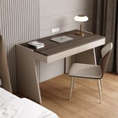 意式 极简书桌轻奢现代卧室床头电脑桌梳妆台一体实木家用学习桌子