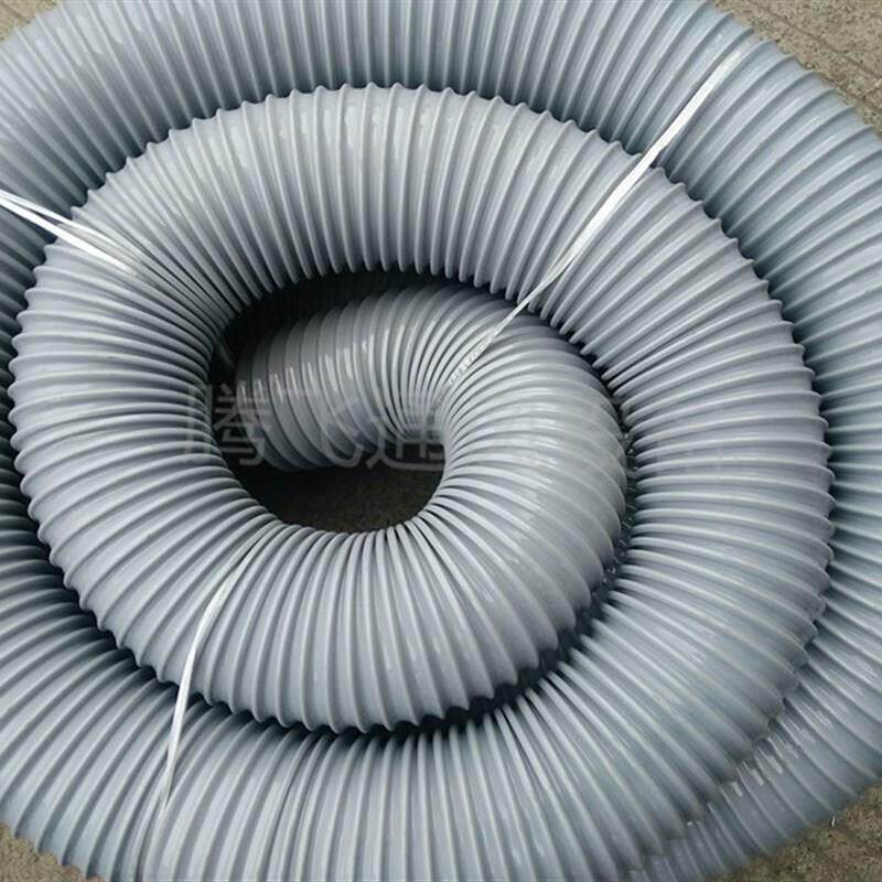 加厚pvc灰色钢丝软管 伸缩管 波纹管 木工机械排尘管 工业通风管