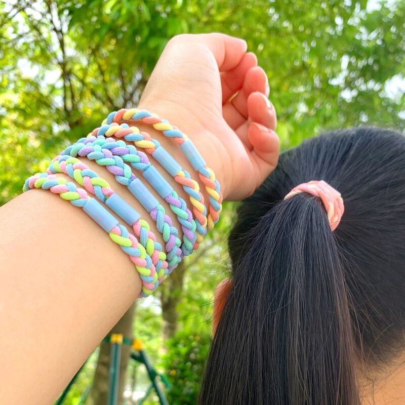 夏季韩版甜美女发圈小清新头绳高弹力皮筋扎头发马尾马卡龙发绳