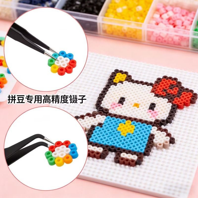 拼豆专用精密镊子多功能高精密弯头极细尖头夹子夹豆手工神器图片