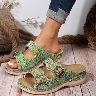 女凉拖鞋大码43plus size women flat slippers roman sandals