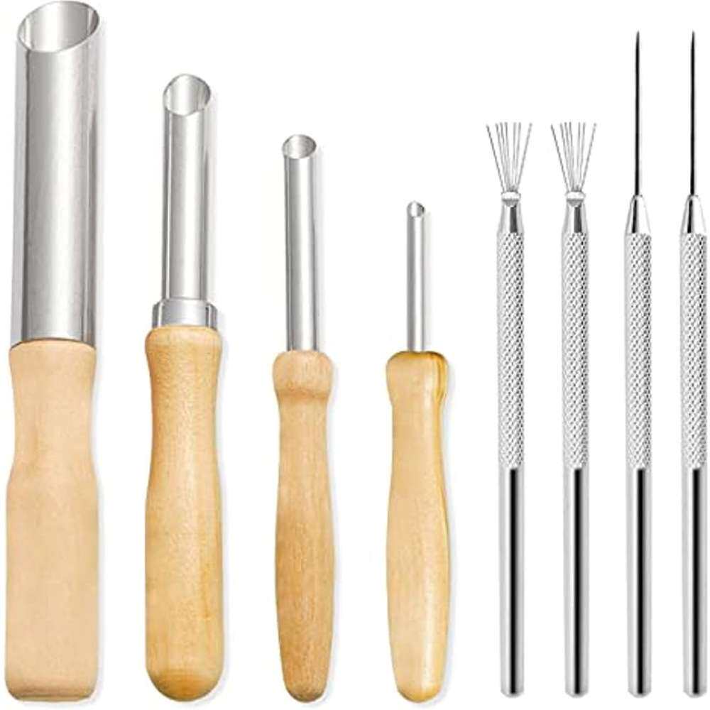陶泥圆孔4支不锈钢打孔器模型制作工具陶塑雕塑粘土陶土美术用品