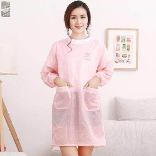 发廊外套工作服理发师罩衫理发防尘发廊长围裙防水染发薄N