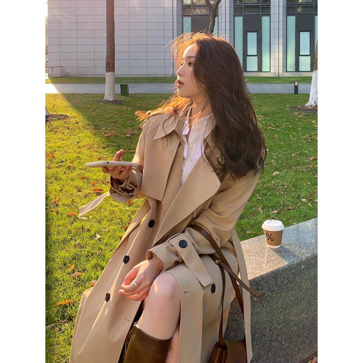 风衣外套女春秋2025年新款流行中长款小个子英伦风高级感气质大衣