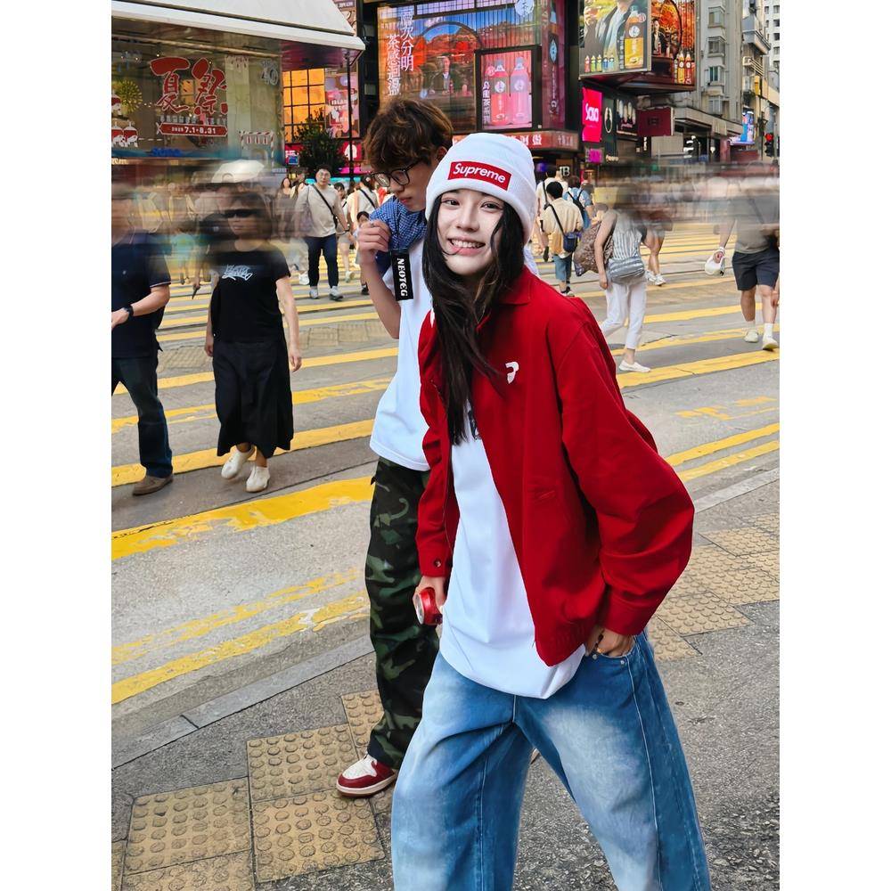 早秋美式外套女2025年秋季新款情侣工装夹克小个子百搭宽松棒球服