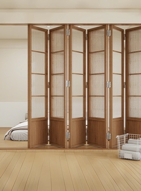 实木门推拉折叠门日式推拉门定制原木风简约厨房格子门隔断阳台门