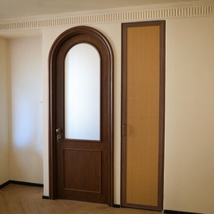 卫生间门实木拱形门卧室门定制新中式 房间门室内平开复合门烤漆门