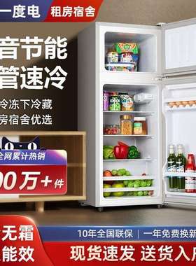 海尓118L小冰箱家用风冷无霜双开门冷藏冷冻出租房一级节能迷你