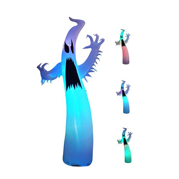 万圣节充气白鬼模型 万圣鬼节创意派对装饰品 发光幽灵小丑气模