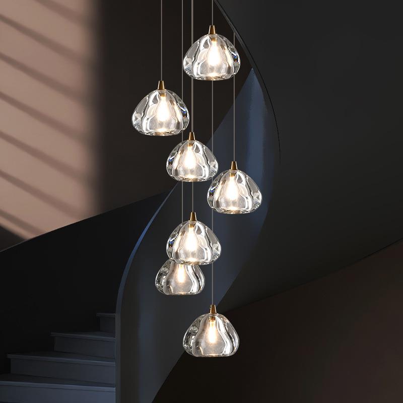 轻奢全铜水晶餐桌吧台灯创意卧室床头现代艺术氛围主卧长线小吊灯