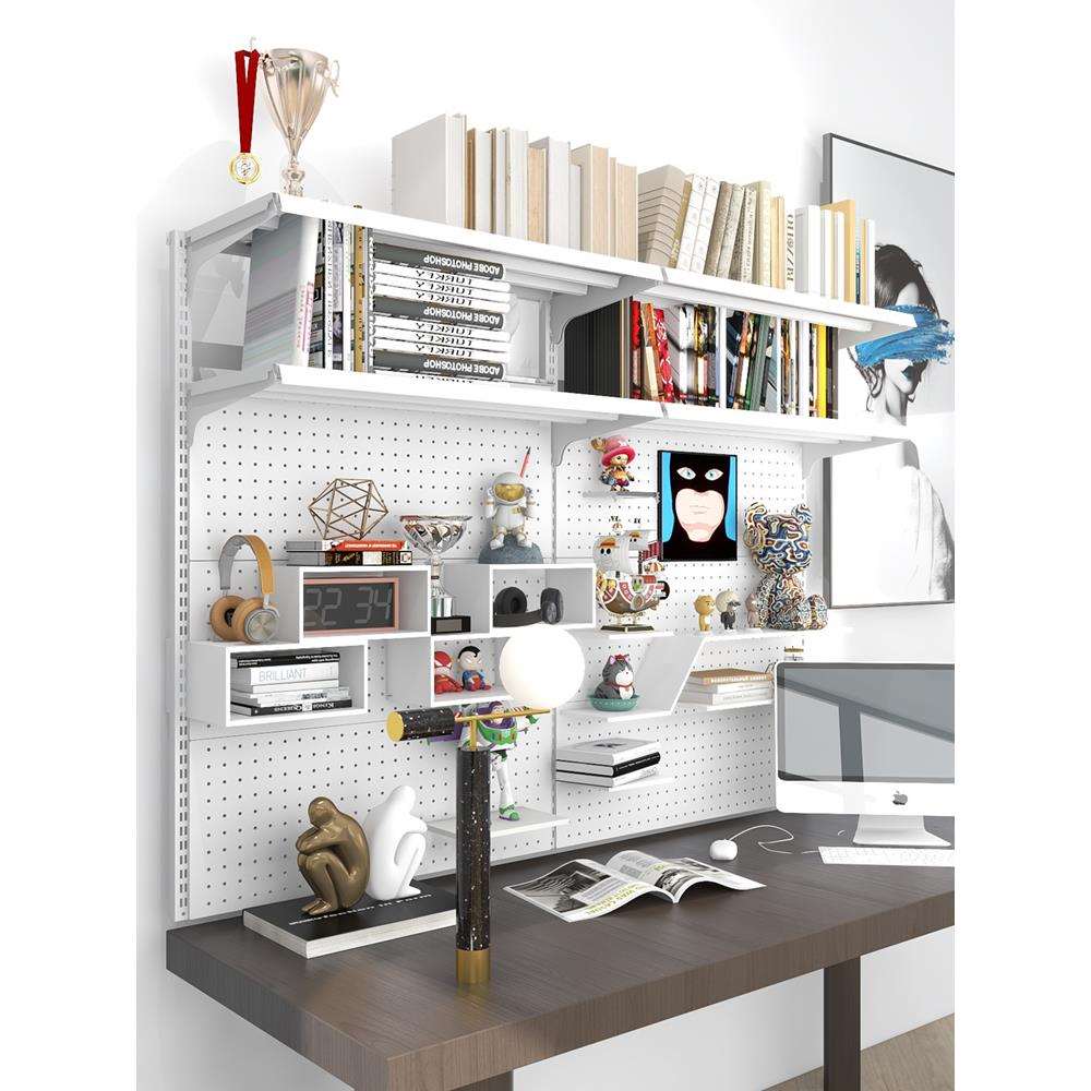 A10L洞洞板书架桌上立式书柜台展示学习自由电竞书桌置物架电脑桌