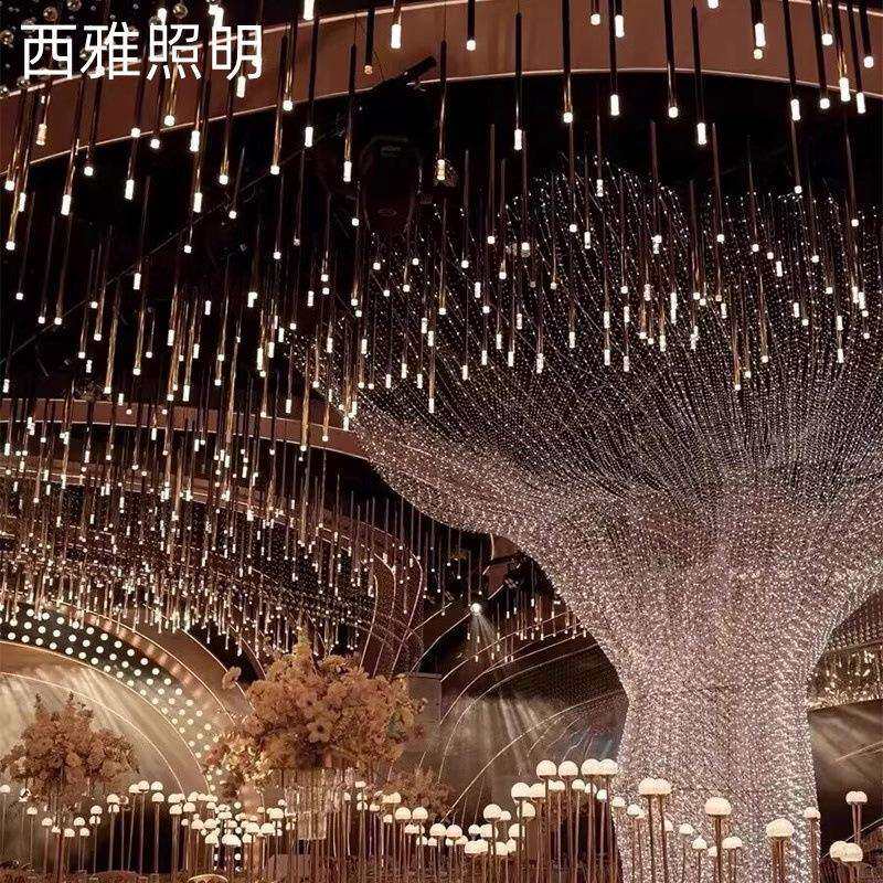 爆款金色火柴灯婚庆道具吊顶装饰挂灯酒店婚礼堂商场美陈橱窗吊灯