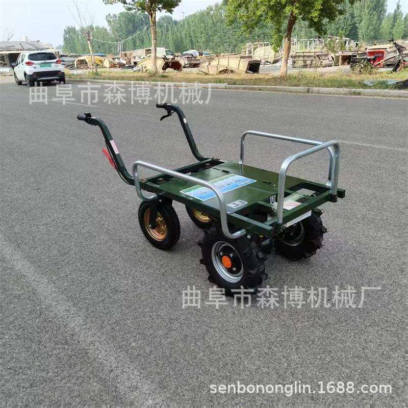 手推电动平板车全自动搬运多功能手推车爬山越野手推电动鸡公车