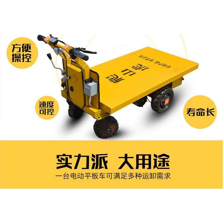 小型运输爬山虎 可升降带扶手平板车电动手推式平板车