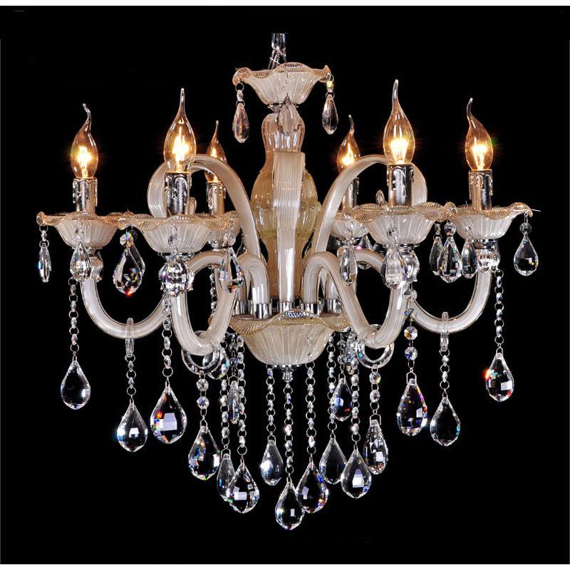 欧式客厅水晶吊灯香槟金内白欧式蜡烛灯酒店别墅高档水晶灯